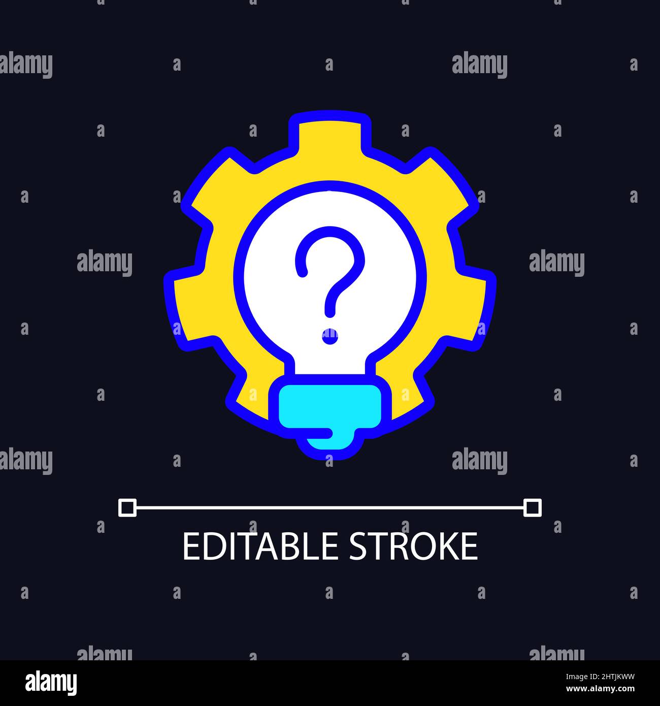 Creative question RGB color icon for dark theme Stock Vector Image ...