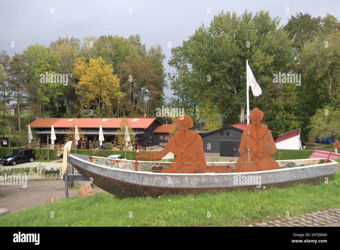 Restaurant de Dames at leefgoed de olifant at dyke road along the river Hollandsche IJssel in