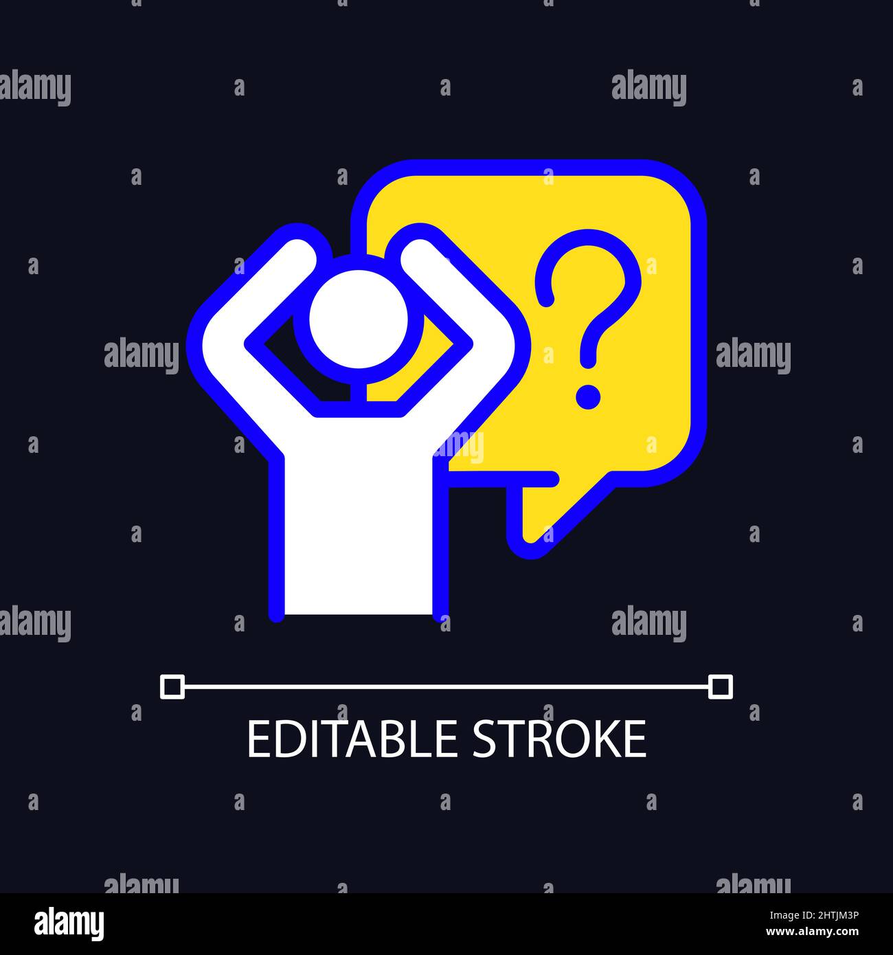 Fear RGB color icon for dark theme Stock Vector