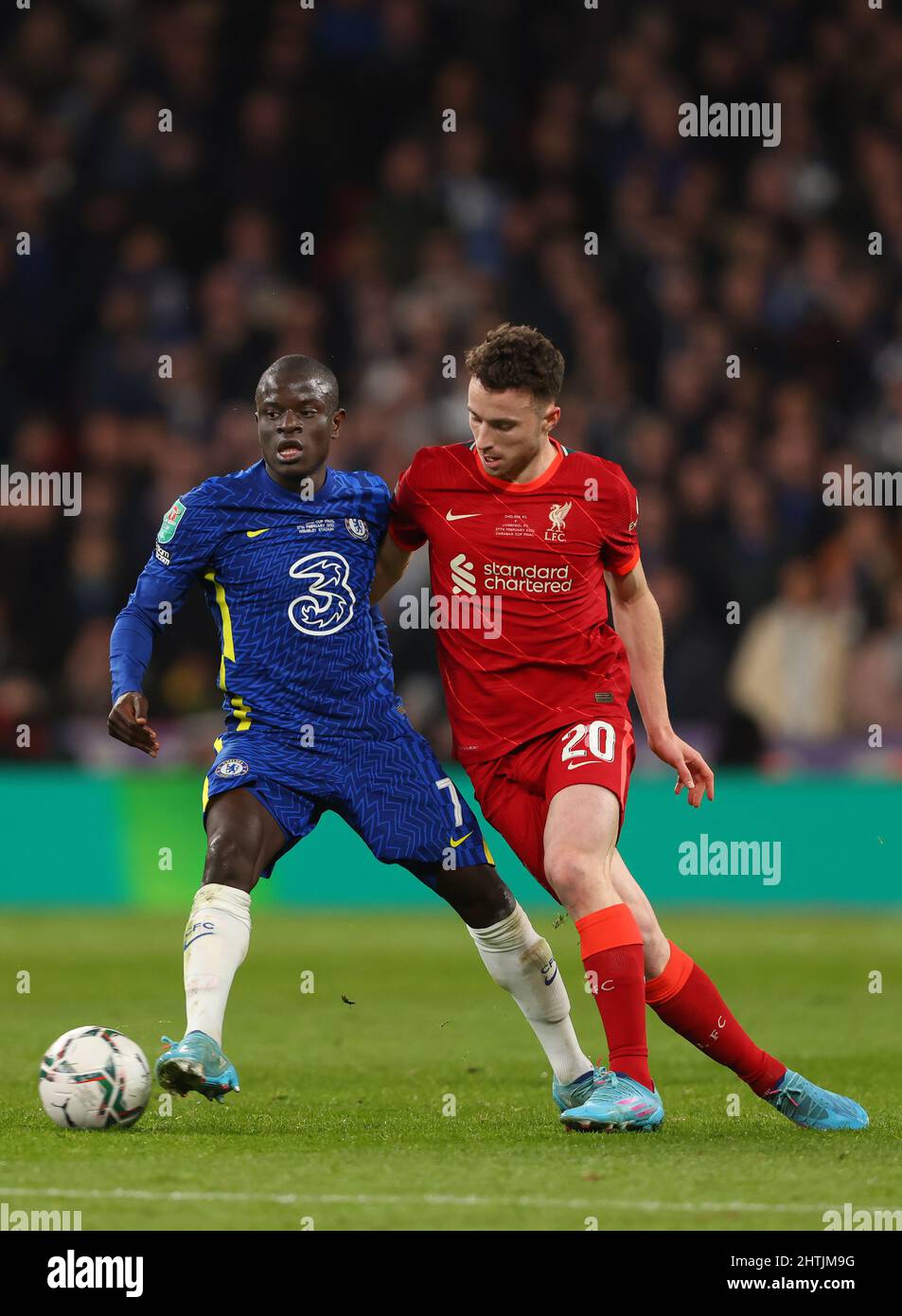 Ngolo Kante of Chelsea and Diogo Jota of Liverpool - Chelsea v ...