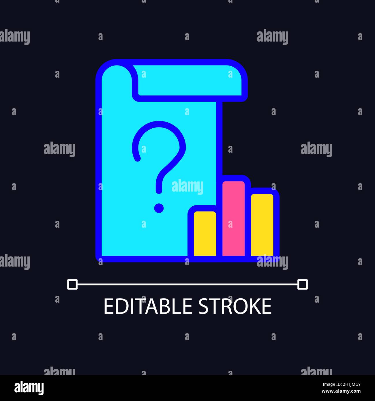 Unclear data RGB color icon for dark theme Stock Vector