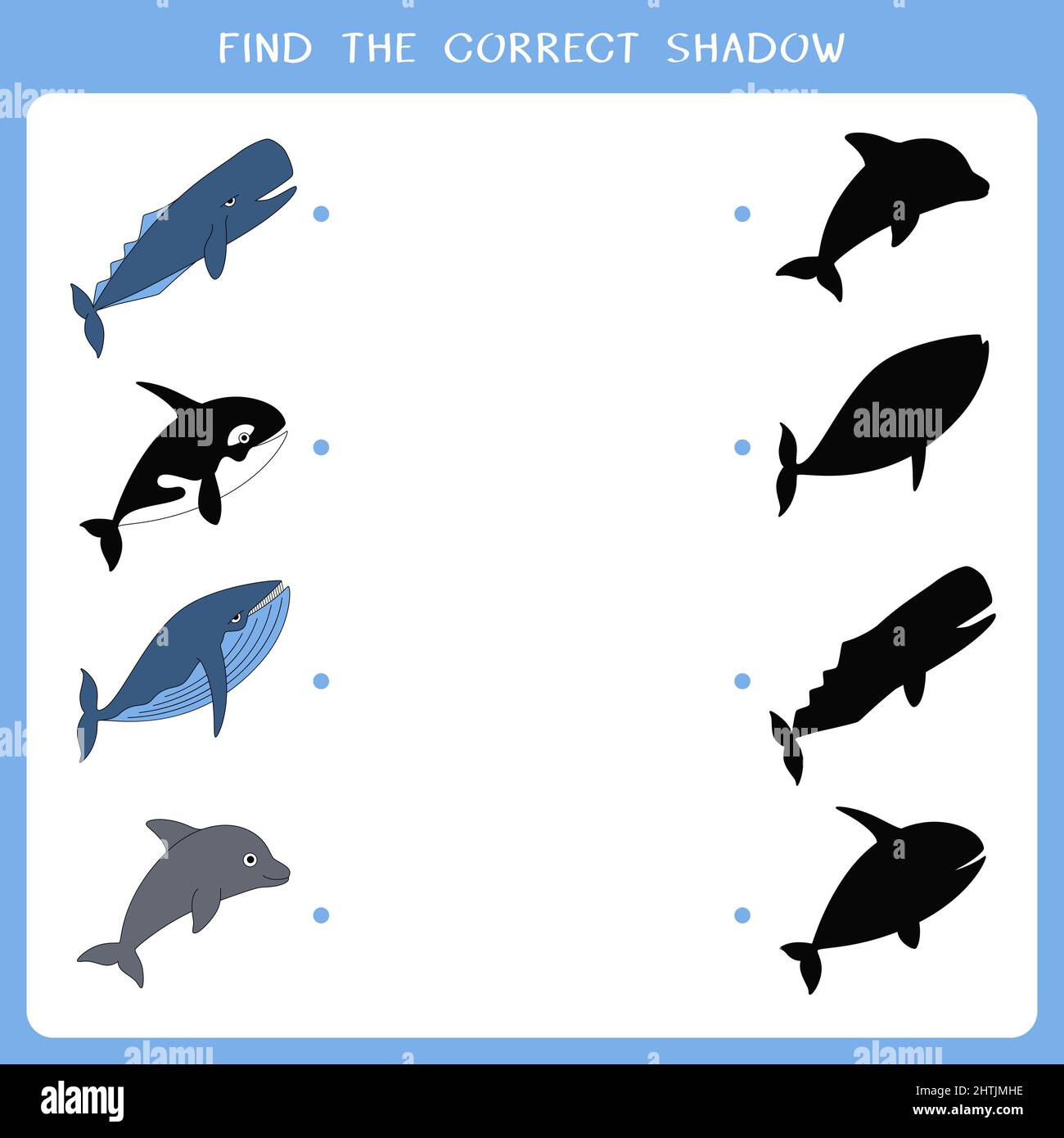 Find the correct shadow for whales Stock Photo