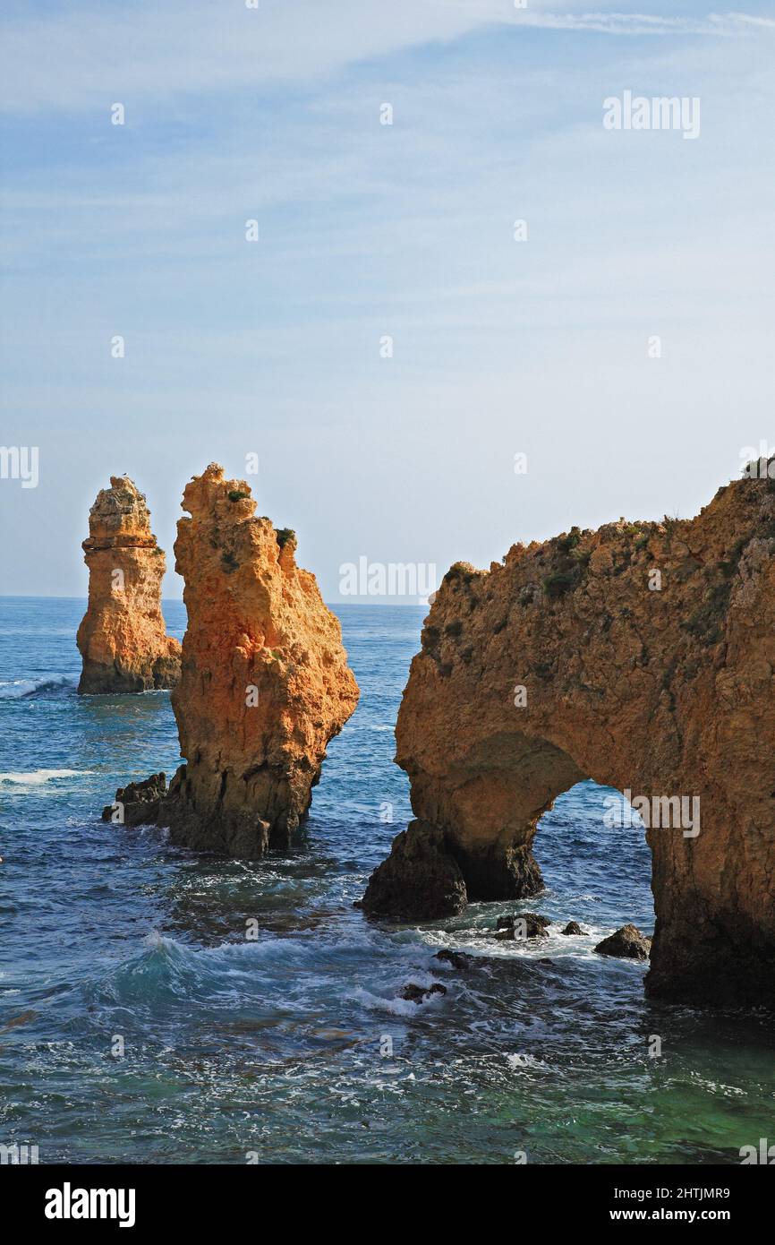 Praia do Pinhao, Lagos, Algarve, Portugal Stock Photo