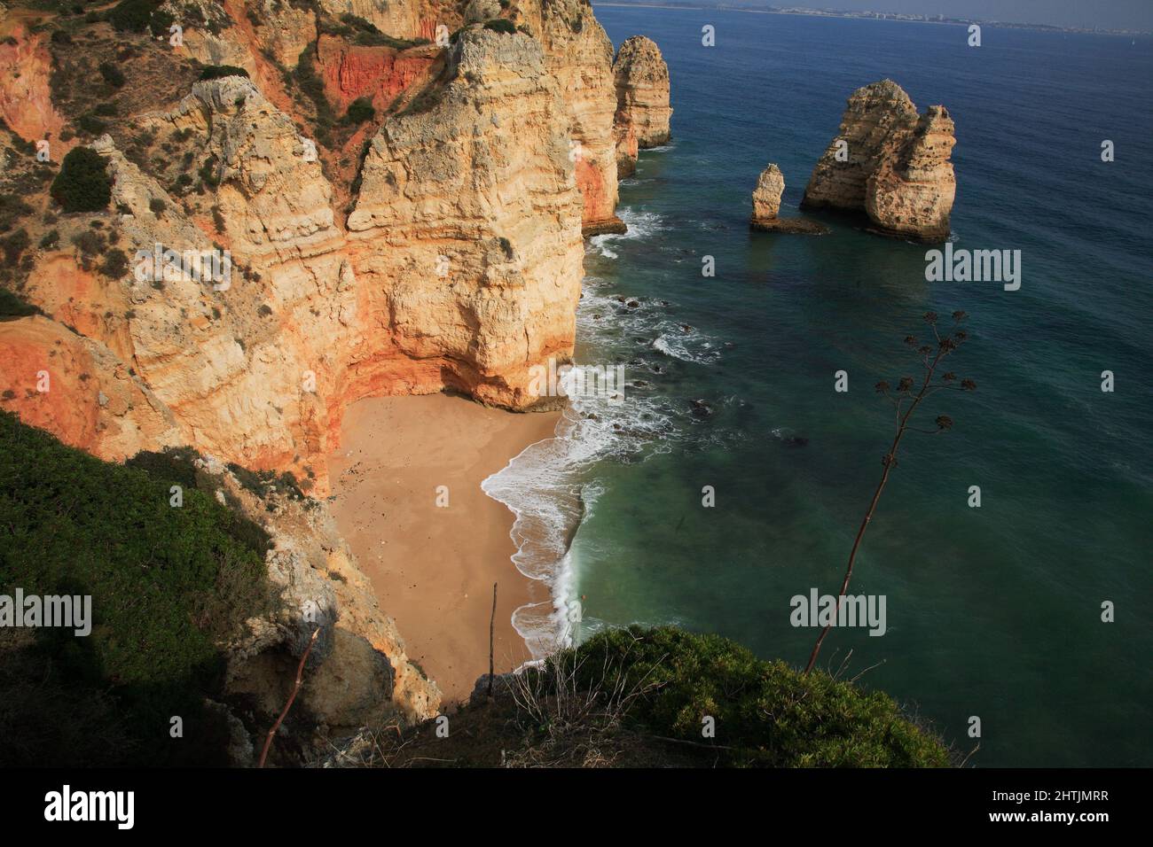 Praia do Pinhao, Lagos, Algarve, Portugal Stock Photo