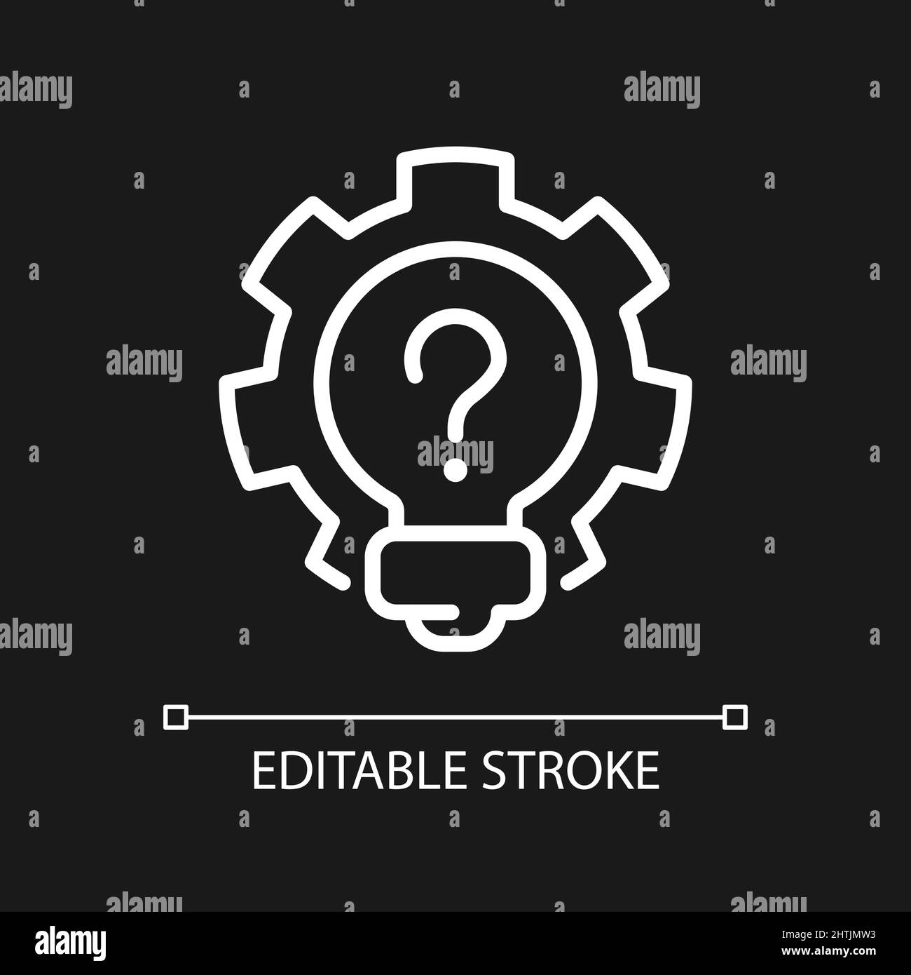 Creative question white linear icon for dark theme Stock Vector Image ...