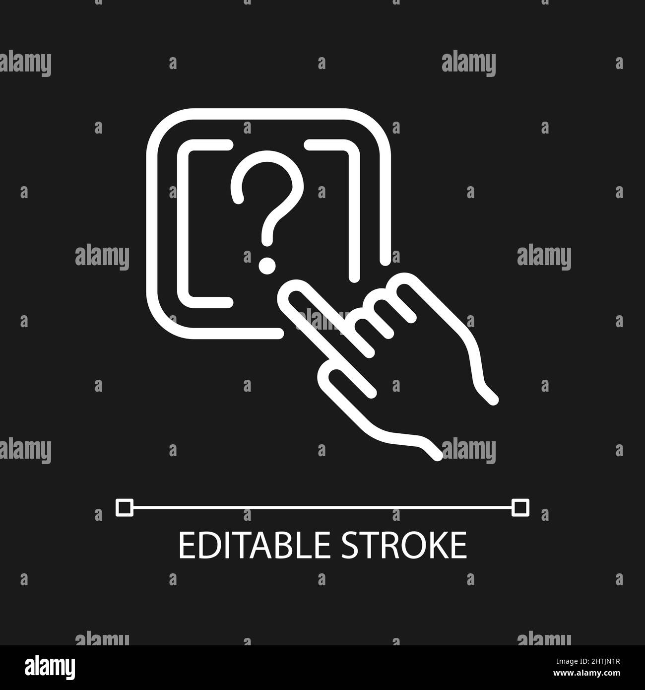 Question button white linear icon for dark theme Stock Vector Image ...