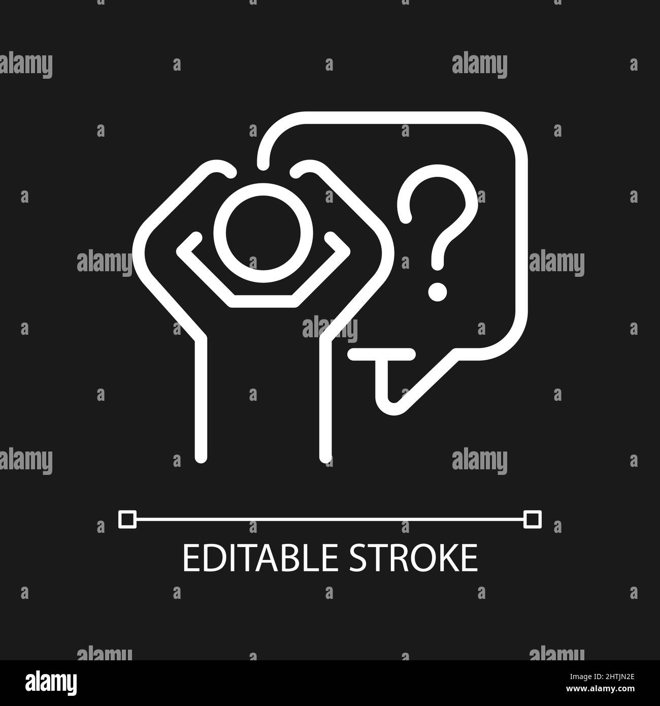 Fear white linear icon for dark theme Stock Vector Image & Art - Alamy
