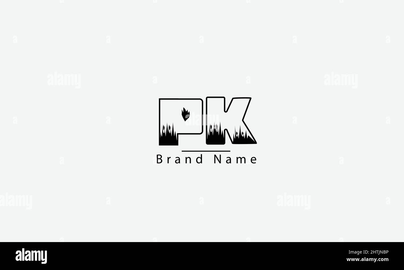 PK KP P K abstract vector logo monogram template Stock Vector
