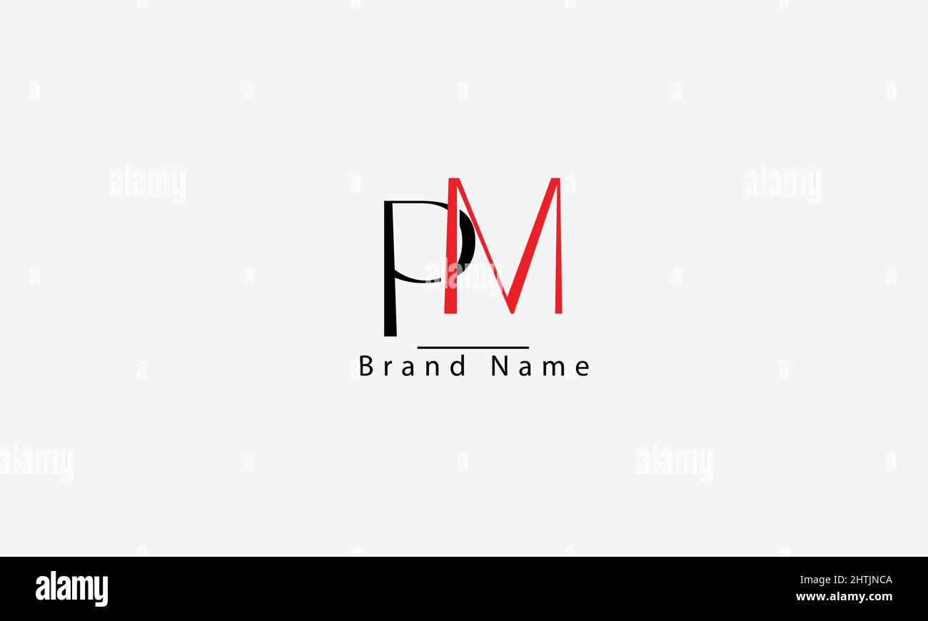 PM MP P M abstract vector logo monogram template Stock Vector
