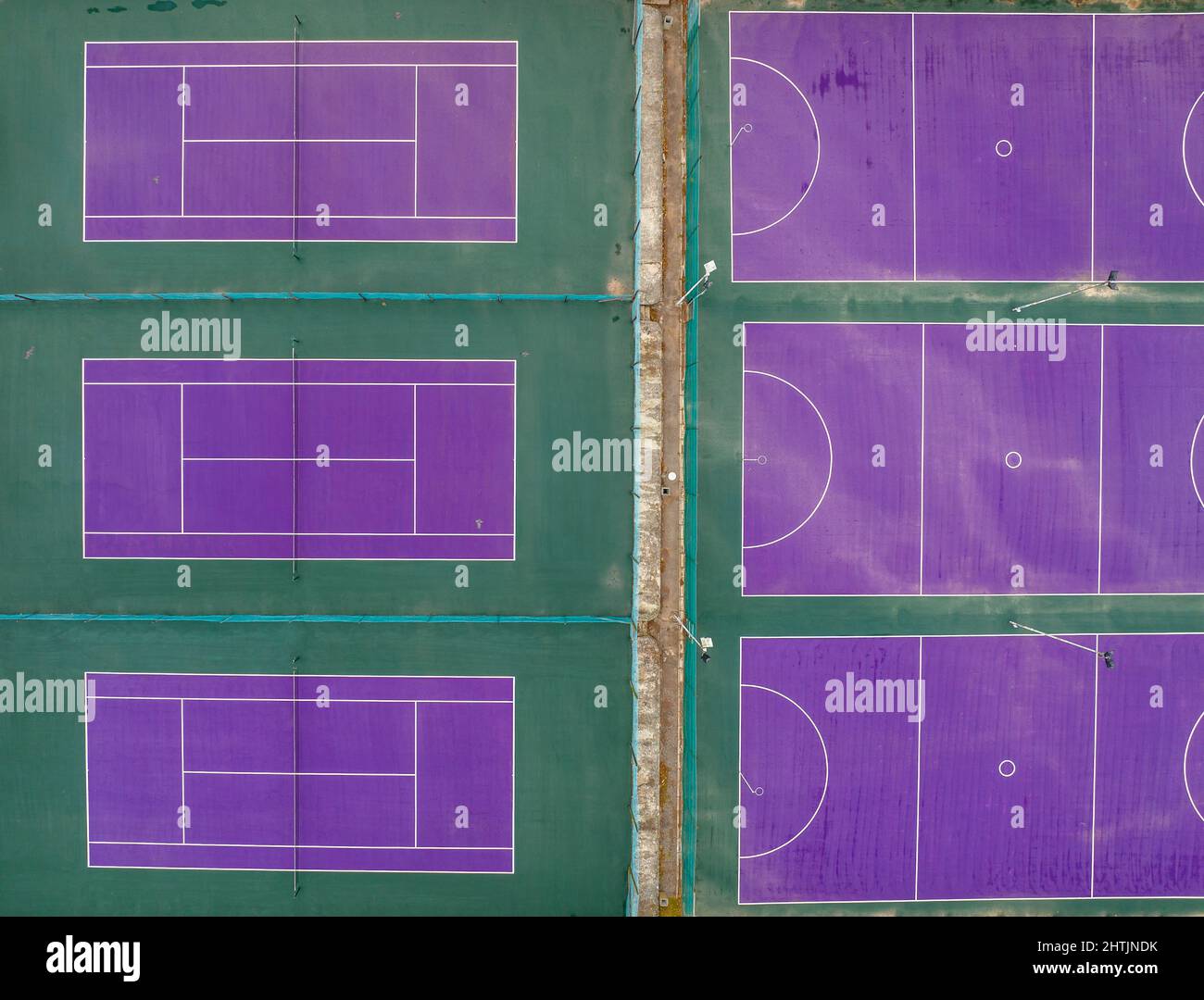 Aerial view of tennis courts seen in a row Stock Photo Alamy