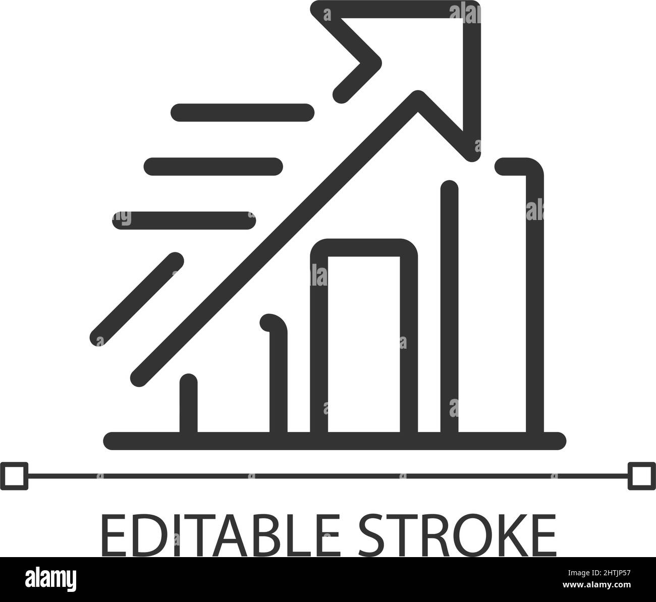 Growing statistics pixel perfect linear icon Stock Vector Image & Art ...