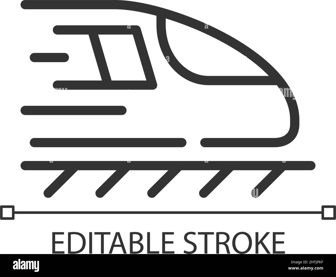 Train pixel perfect linear icon Stock Vector