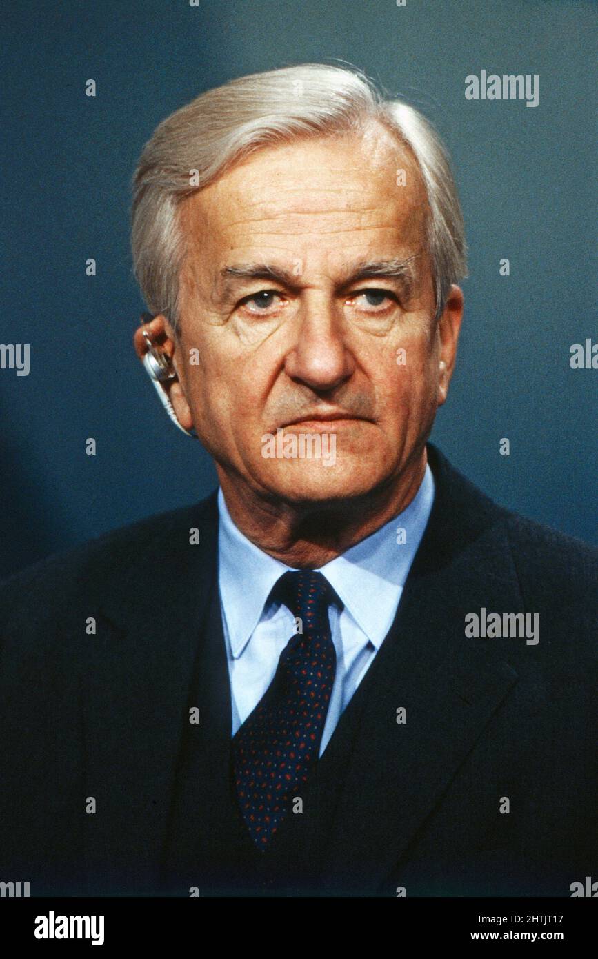 Richard von Weizsäcker, deutscher Bundespräsident, CDU-Politiker, Portrait von 1990. Richard von Weizsaecker, German Federal President, politician of the CDU party, portrait 1990. Stock Photo