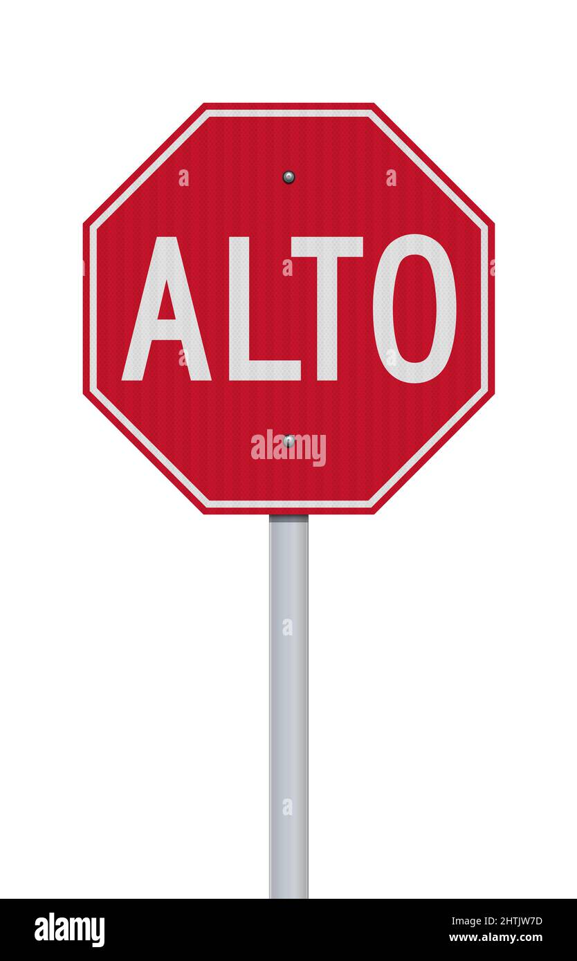 Vector illustration of the red Alto (Stop for Central America countries