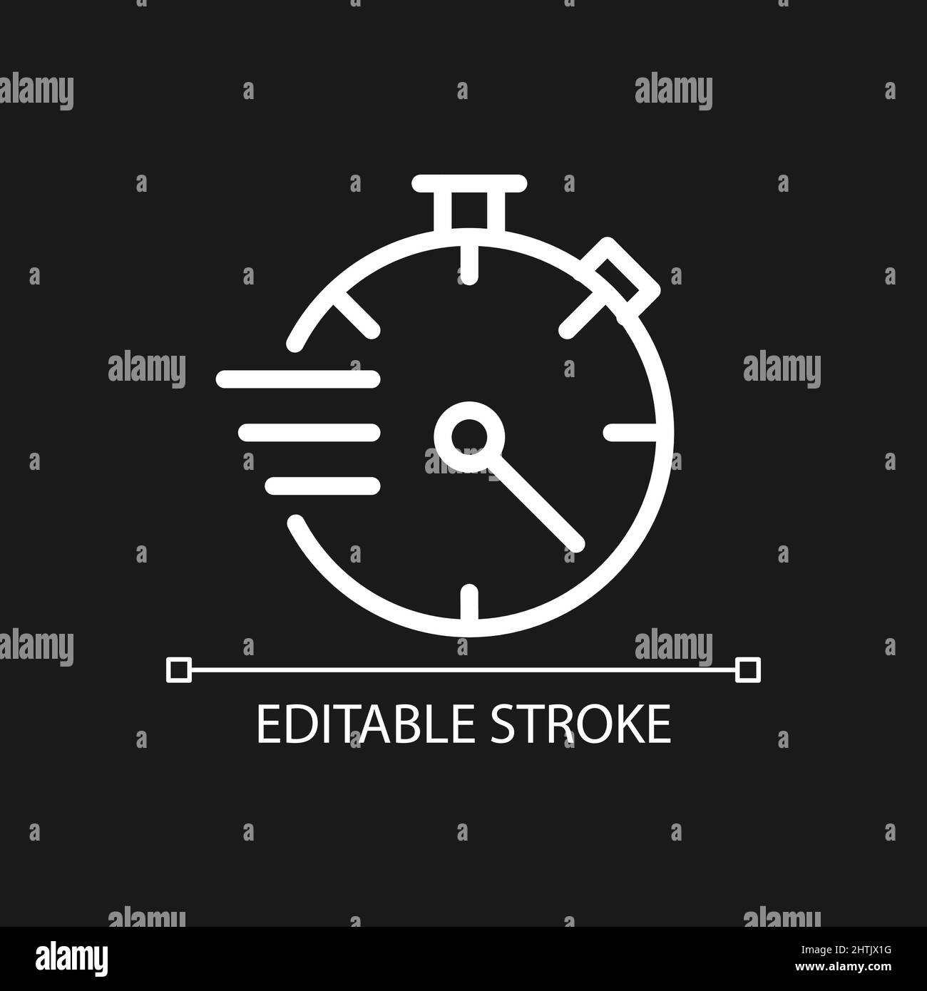 Stopwatch pixel perfect white linear icon for dark theme Stock Vector ...