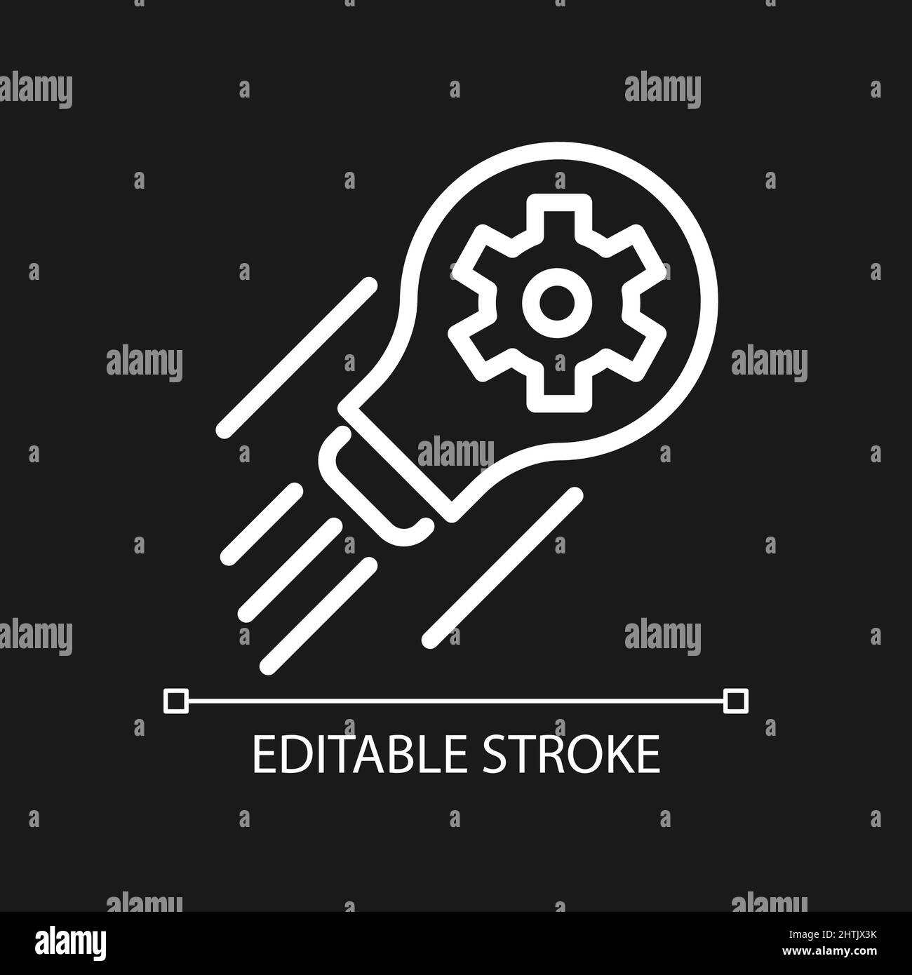 Development pixel perfect white linear icon for dark theme Stock Vector ...