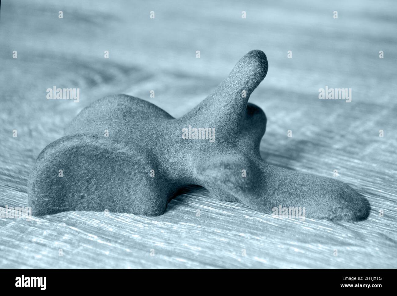 Prototype of human heart and art objects printed on 3d printer. Stock Photo
