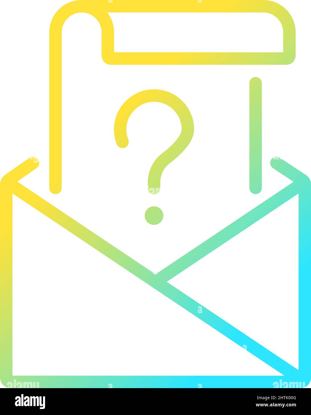 Mail question gradient linear vector icon Stock Vector
