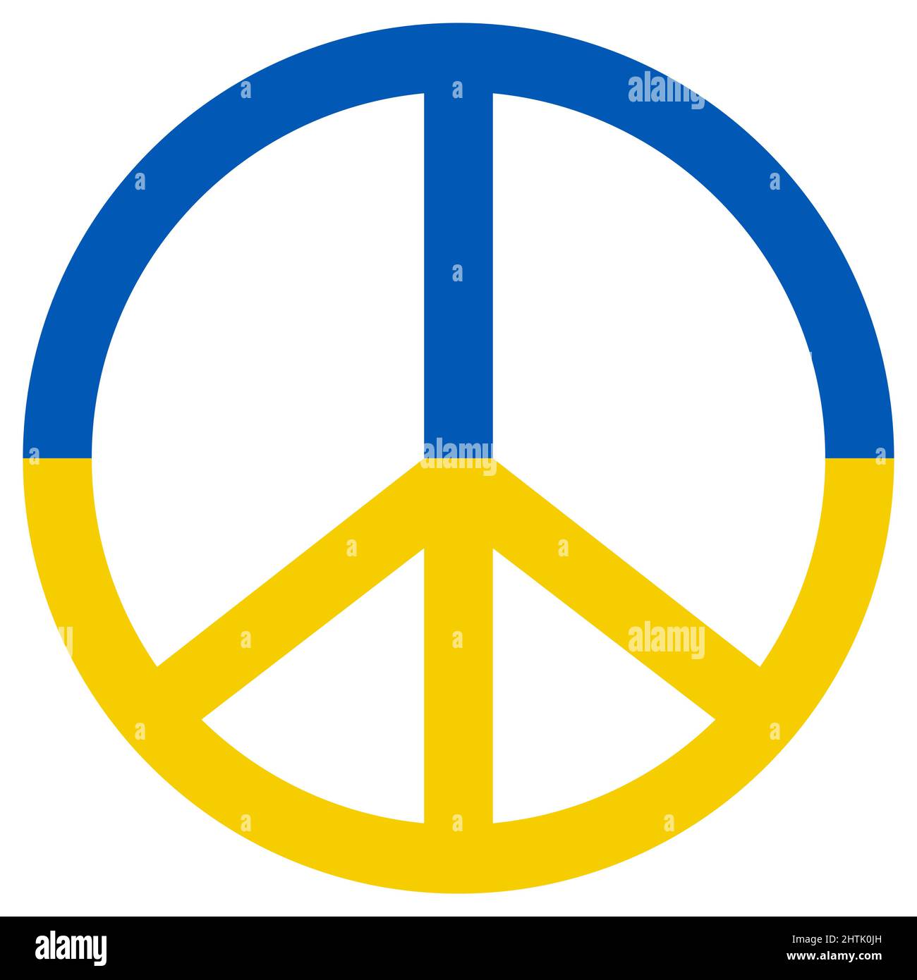 Peace sign peaceful, flag ukraine, blue yellow color of anti war, peaceful, conciliatory Stock Vector