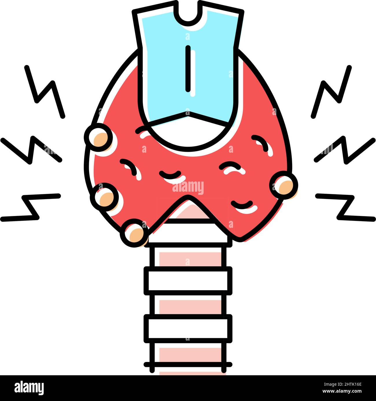 thyroid disorder disease color icon vector illustration Stock Vector