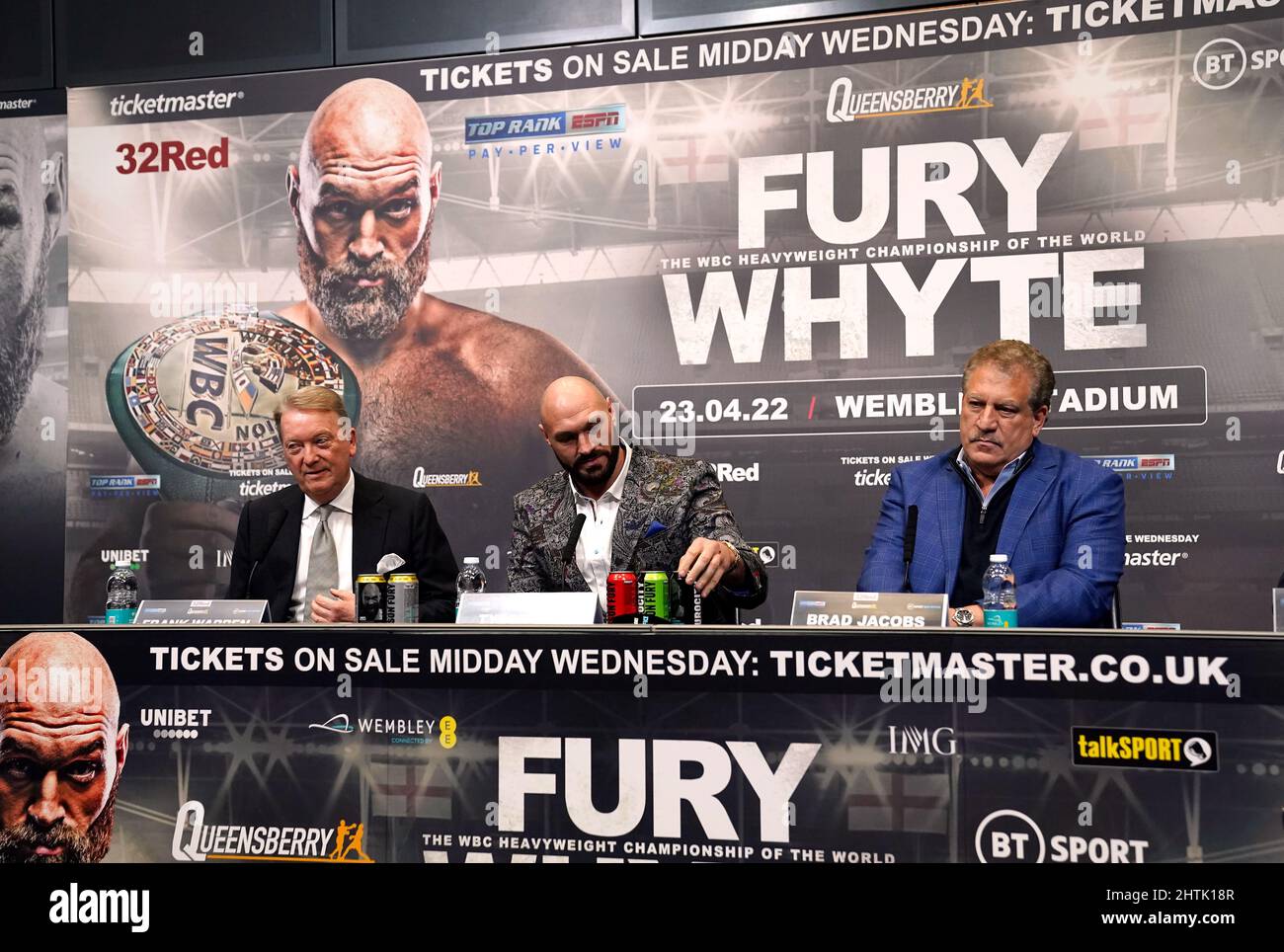 Promoter Frank Warren, Tyson Fury and Chief Operating Officer of Top