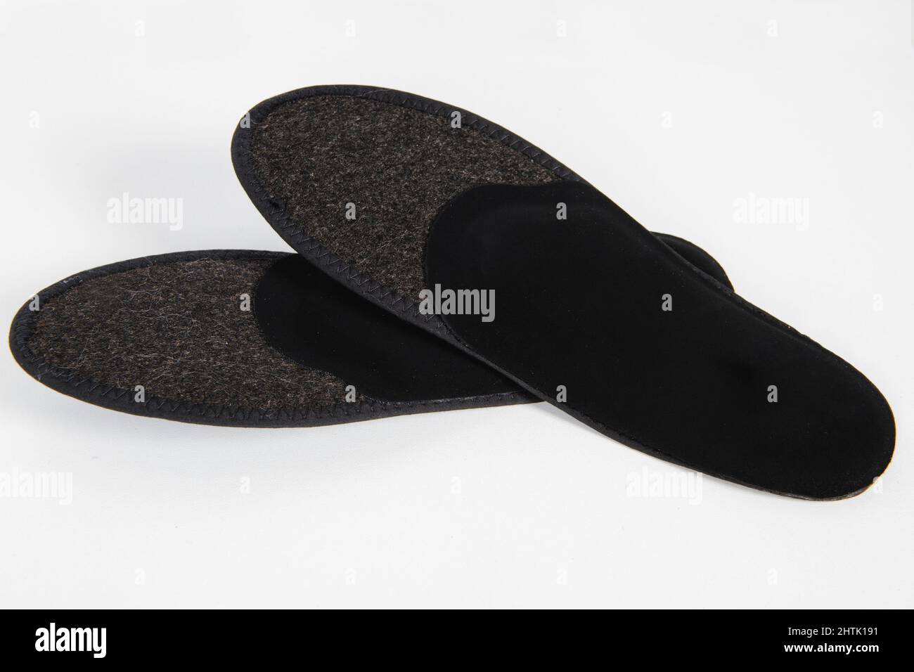 Black Insoles isolated on a white background. Medical orthopedic