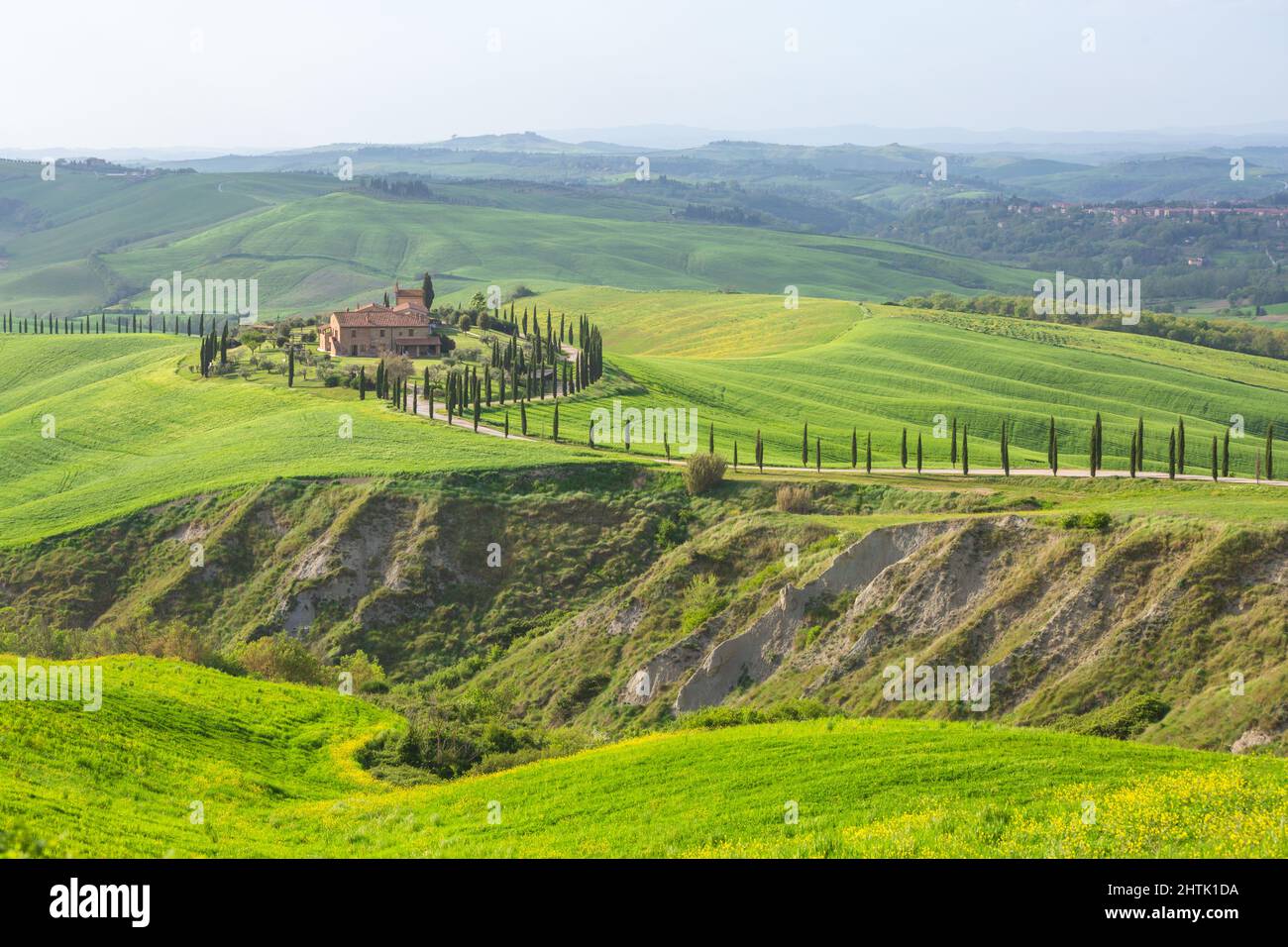 Orcia Valle, green rolling landscape in Tuscany, Italy Stock Photo