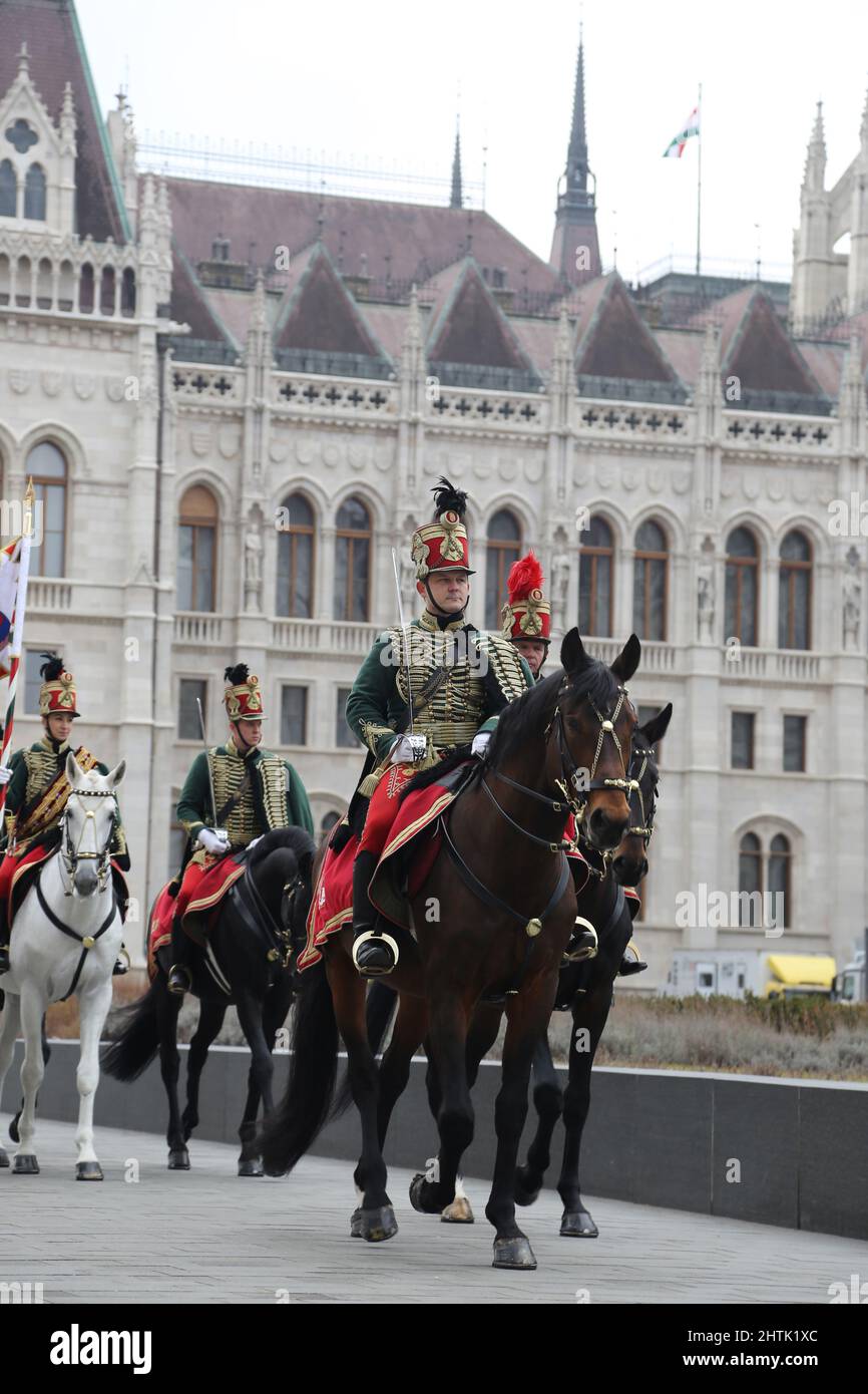 budapest,hungary-march.15.2018:national day celebration in budapest Stock Photo