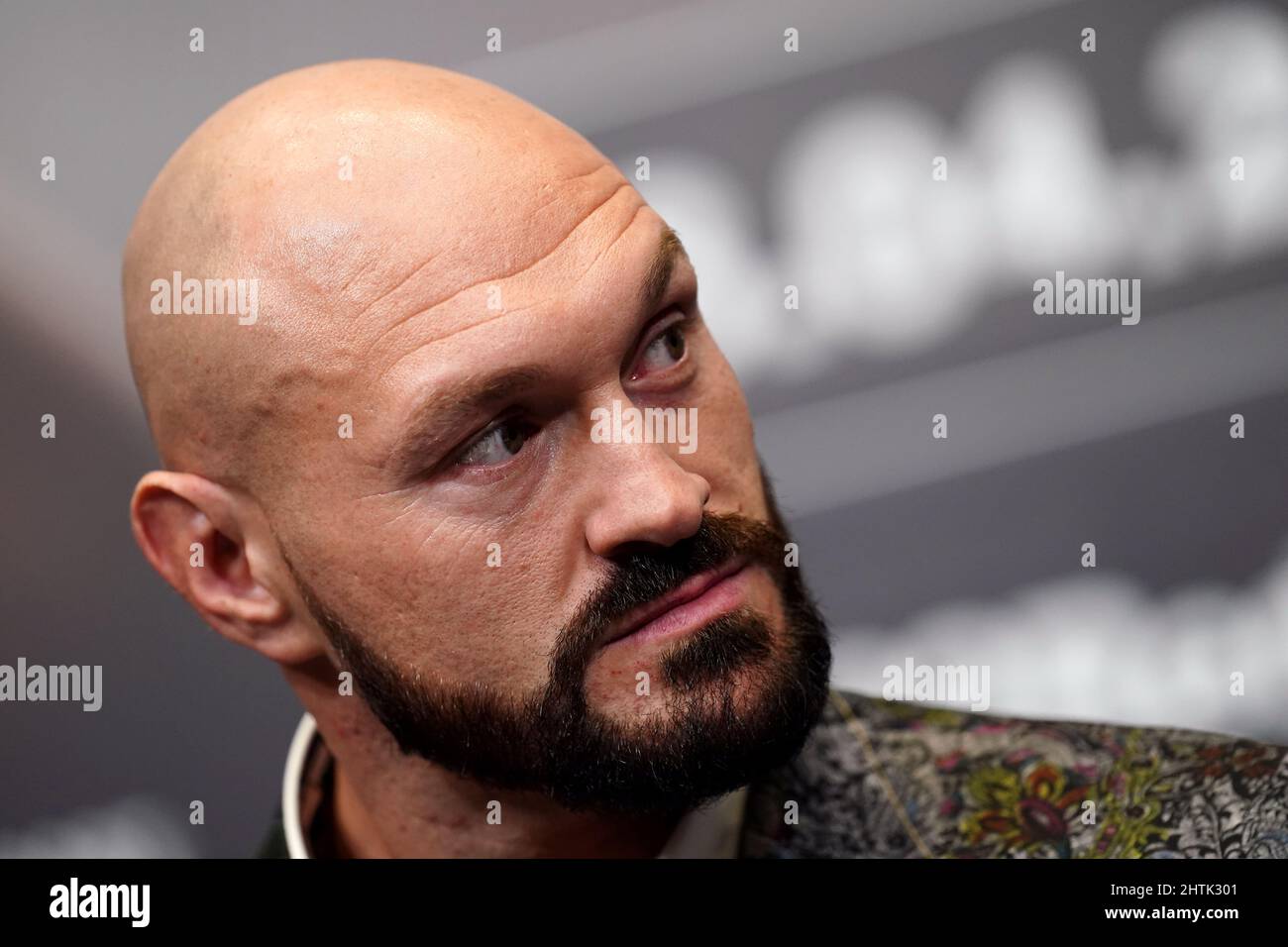 Tyson Fury during the press conference at Wembley Stadium, London. Picture  date: Tuesday March 1, 2022 Stock Photo - Alamy