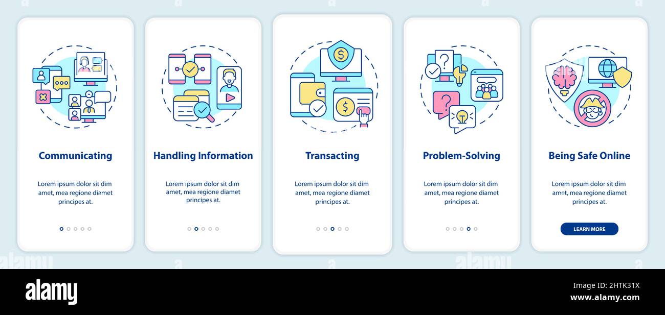 Digital skills onboarding mobile app screen Stock Vector Image & Art ...