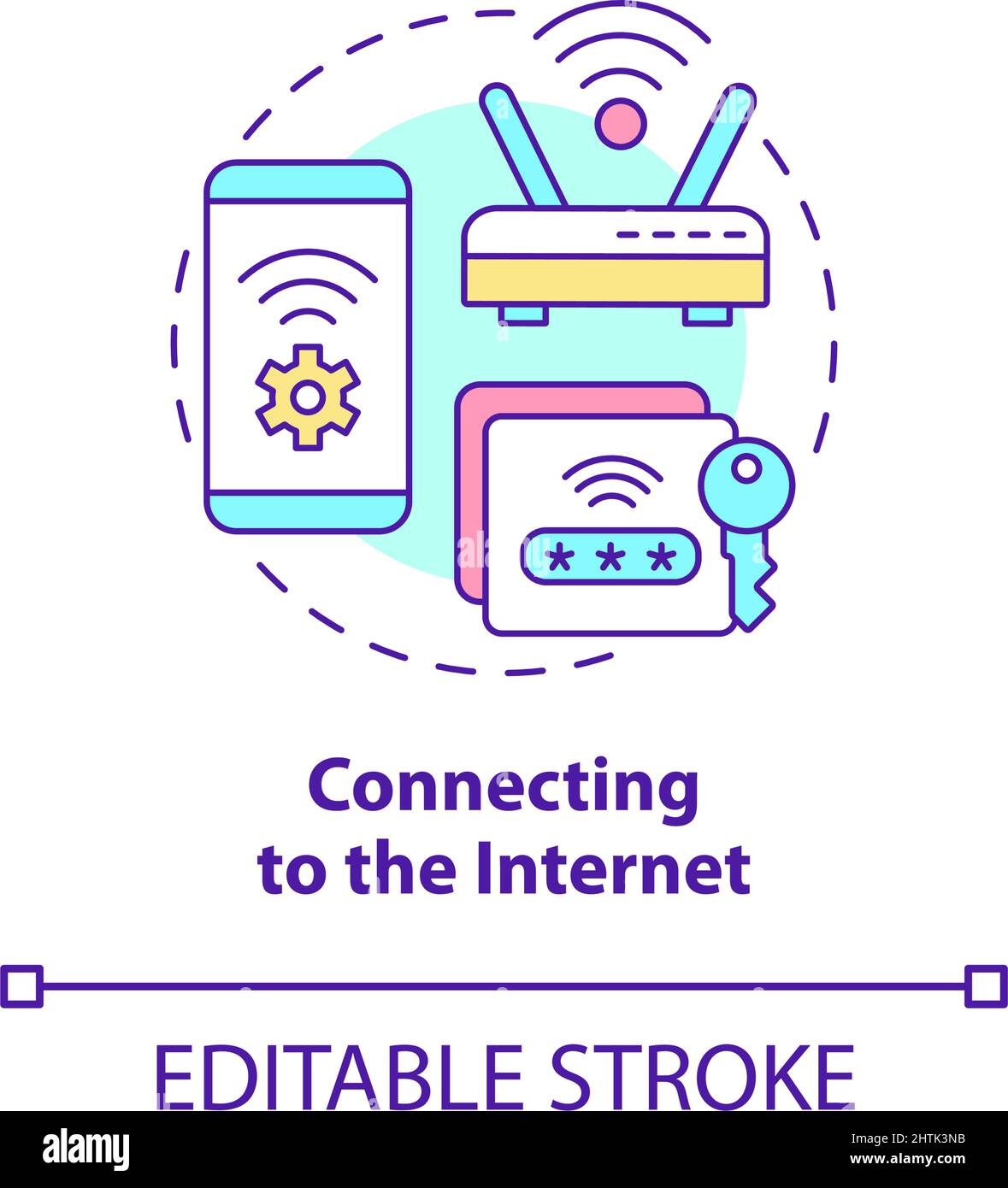 Connecting To Internet Concept Icon Stock Vector Image Art Alamy