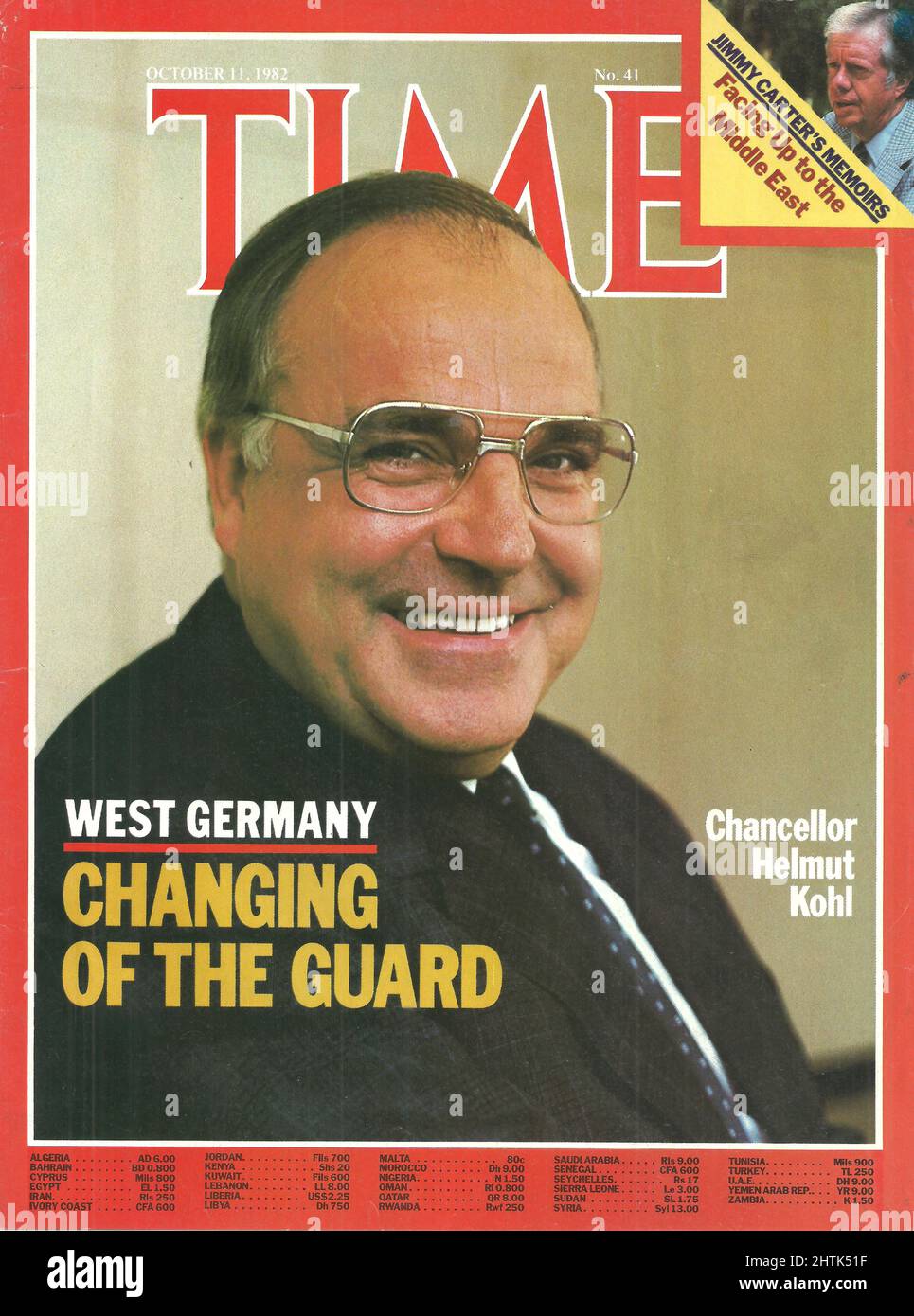 Time magazine cover October 11 1982 West Germany Changing of the guard Chancellor Helmut Kohl Stock Photo