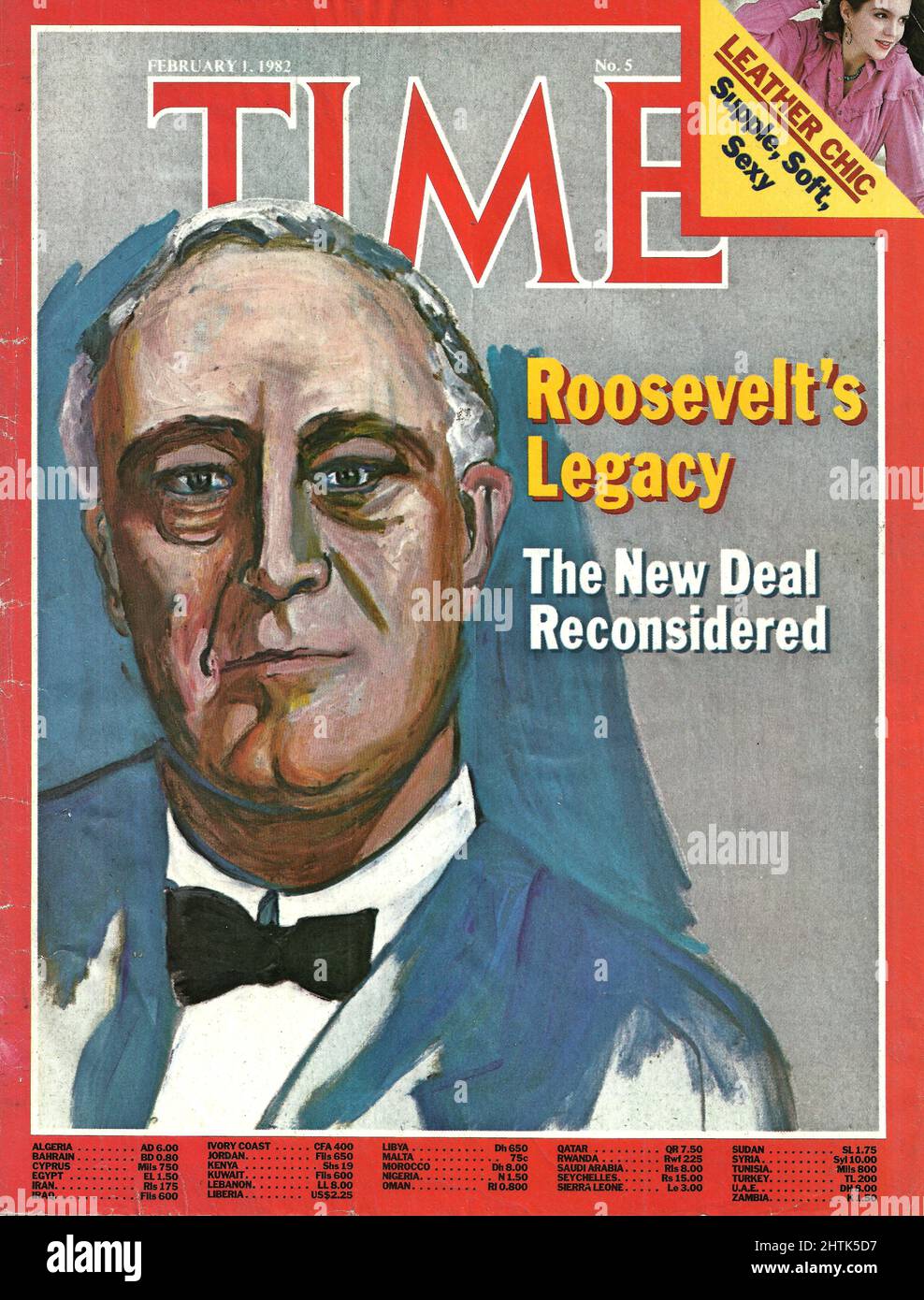 Time magazine cover February 1 1982 Roosvelt's legacy The new deal reconsidered Stock Photo