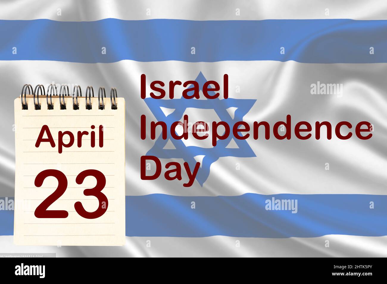 The celebration of Israel Independence Day with the flag and the