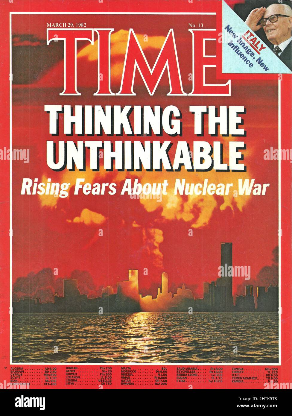 Time magazine cover March 29 1982 Thinking the unthinkable Risisng fears about nuclear war Stock Photo