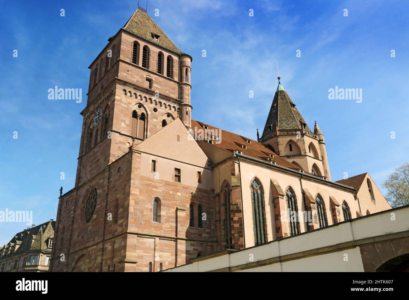 Saint Thomas Church in Strasbourg, located in the historic center of the city. Stock Photo