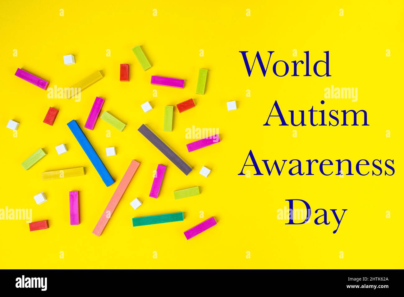 The concept of the United Nations World Autism Awareness Day at April 2. Stock Photo