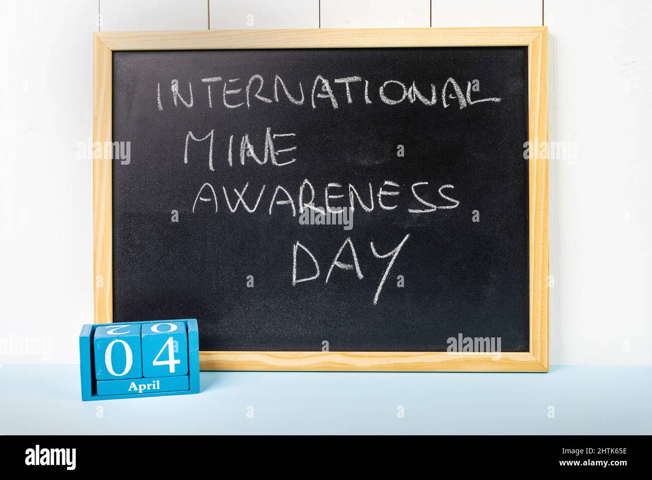 The concept for the celebration of United Nations International Mine Awareness day the April 04. Stock Photo