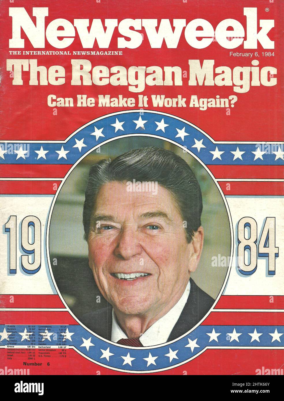 Newsweek cover February 6 1984 The Reagan Magic, Ronald Reagan on the cover of The international Newsmagazine Newsweek Stock Photo