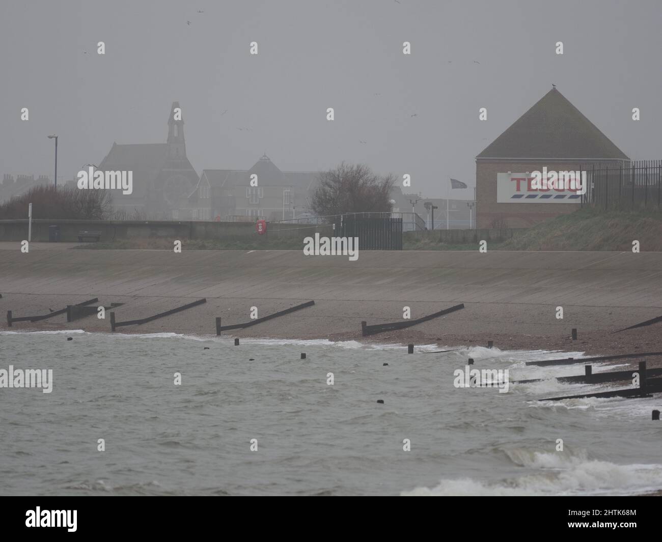 Sheerness, Kent, UK. 1st Mar, 2022. UK Weather: a misty, wet, cold &  grey start to March in Sheerness, Kent. Credit: James Bell/Alamy Live News Stock Photo