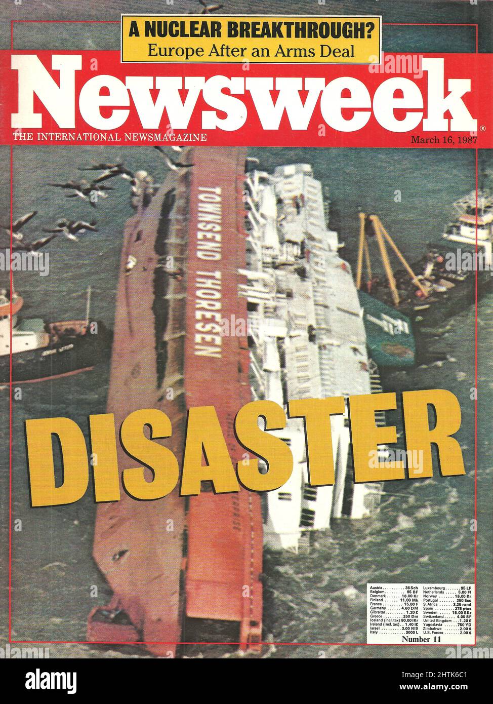 Newsweek cover March 16 1987 Disaster A nuclear Breakthroug Europe after an arms deal Stock Photo
