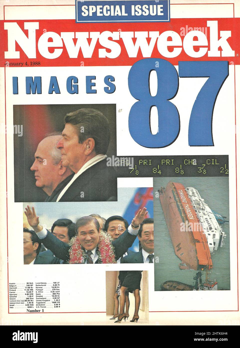 Newsweek cover 1988 special issue 87 images USA president Ronald Reagan michail gorbatschow Stock Photo