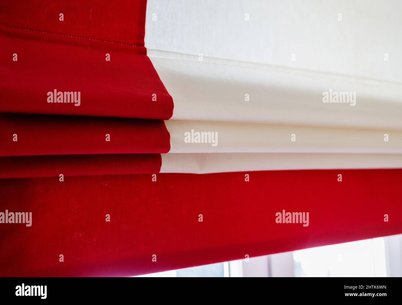 luxury red roller blinds sun protection Stock Photo Alamy