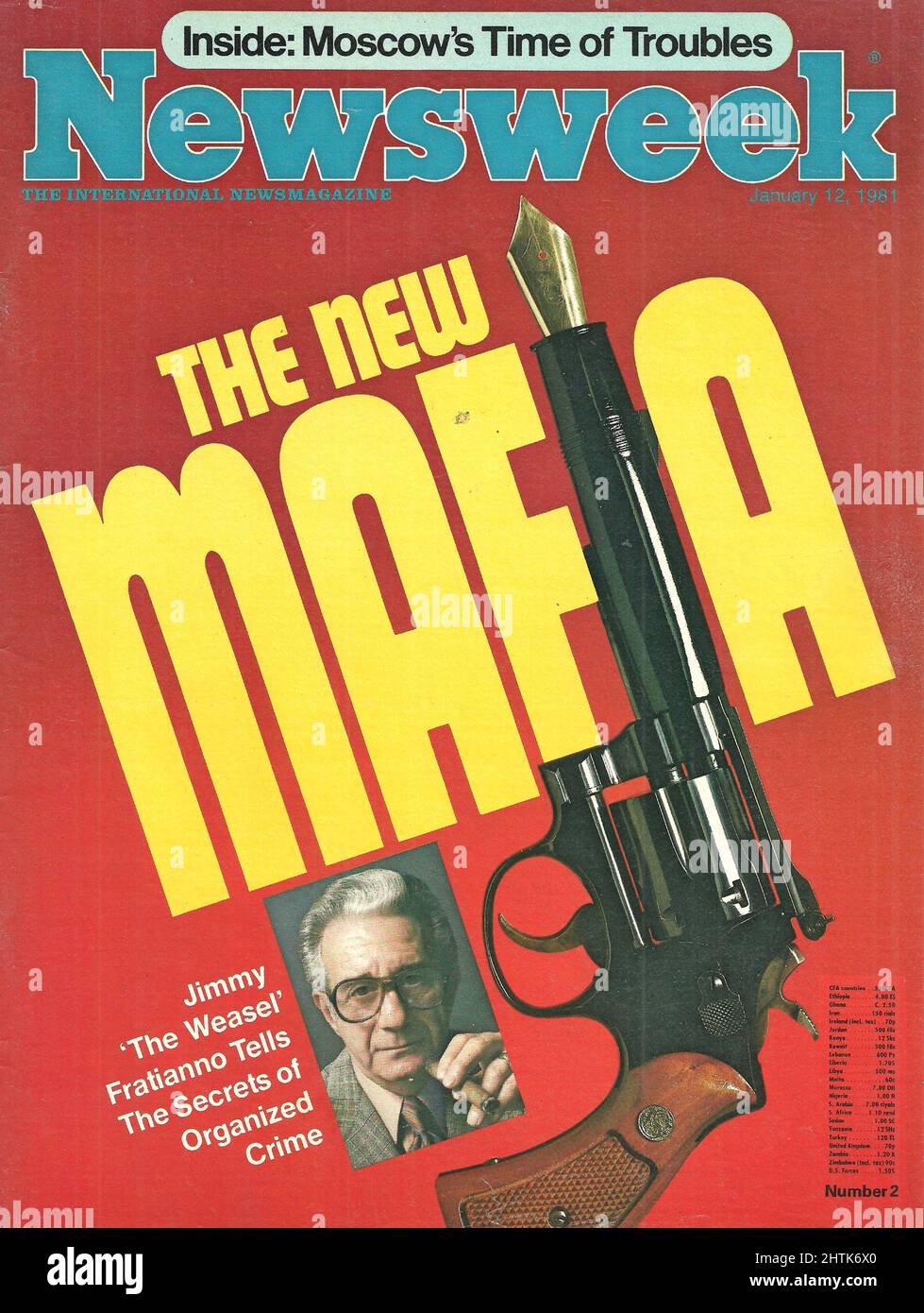 Newsweek cover January 12 1981 The new mafia Jimmy Fratianno tells the secrets of organized  crime Inside Moscow's time of troubles Stock Photo