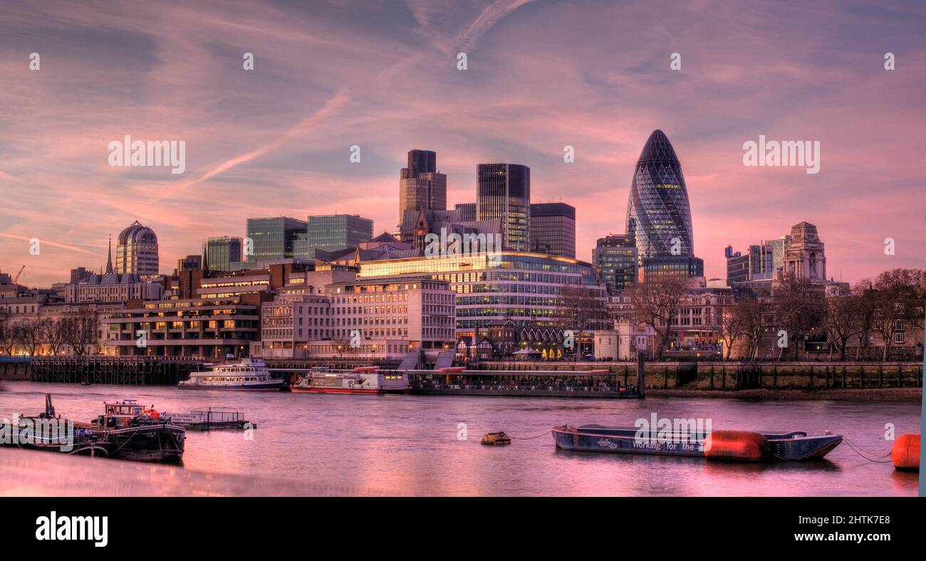 City of London at sunset Stock Photo