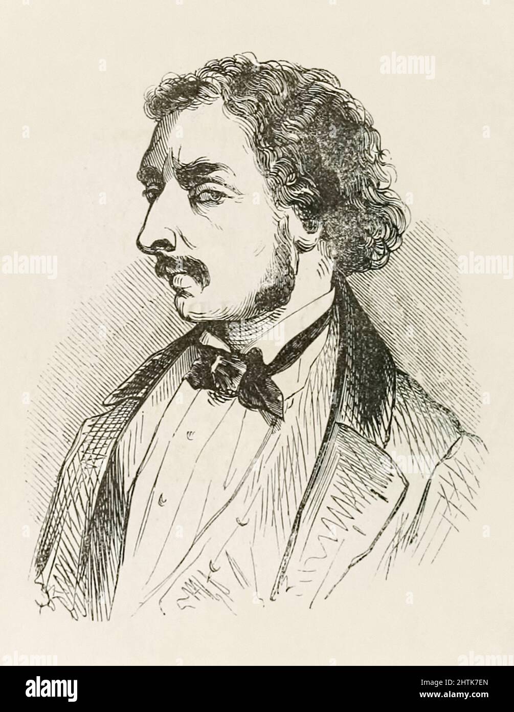 Pierre François Lacenaire (1803-1836) French murderer and writer who achieved notoriety in French society when writing his memoirs whilst awaiting execution for a double murder. Photograph of an illustration published in 1864. Stock Photo