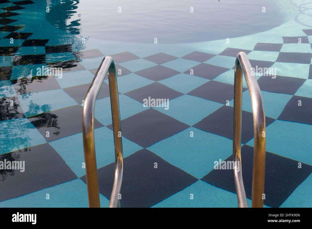 Swimming pool with diamond shaped tiles Stock Photo Alamy