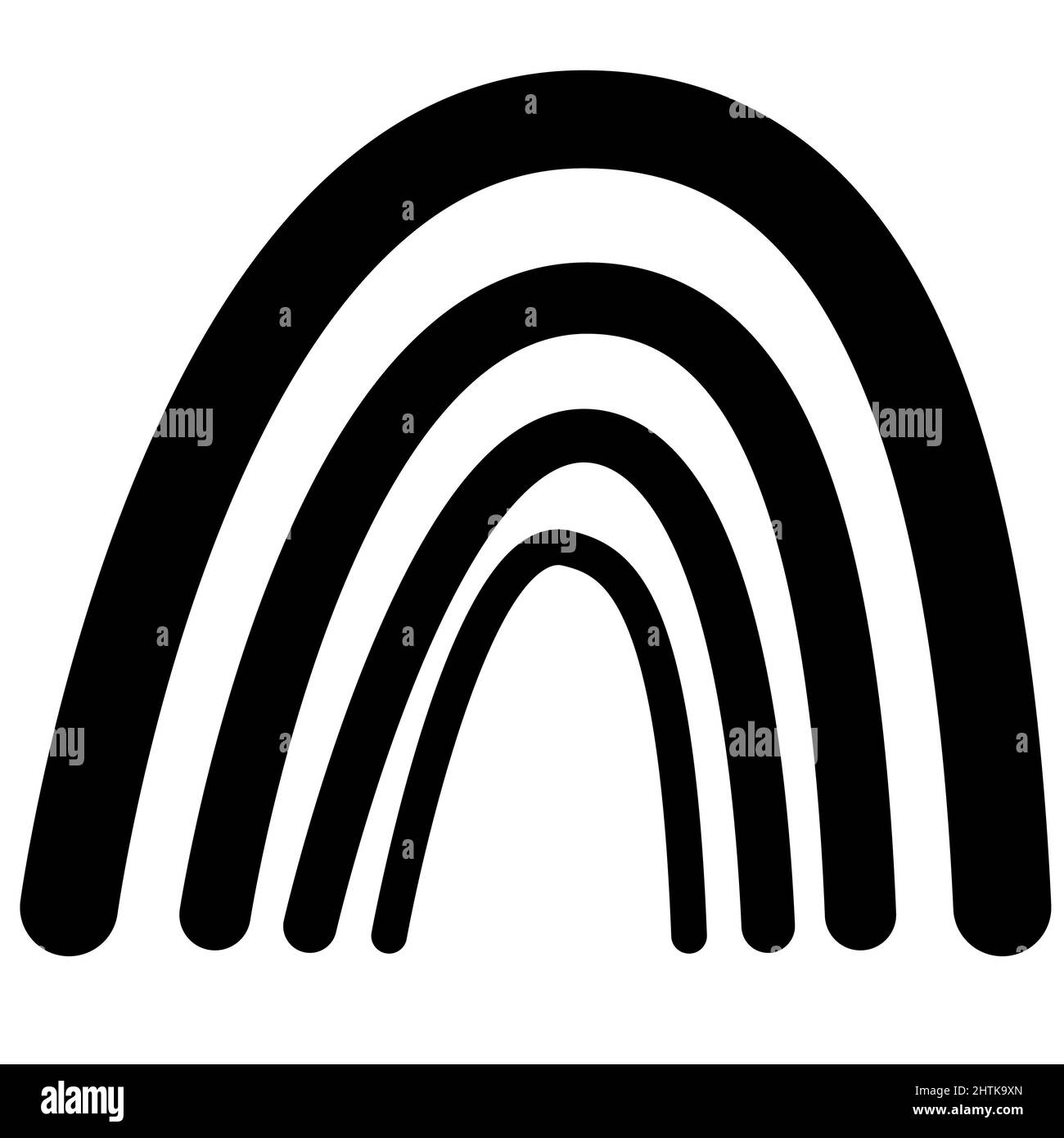 Abstract Rainbow on white background. Boho Rainbow sign. flat style