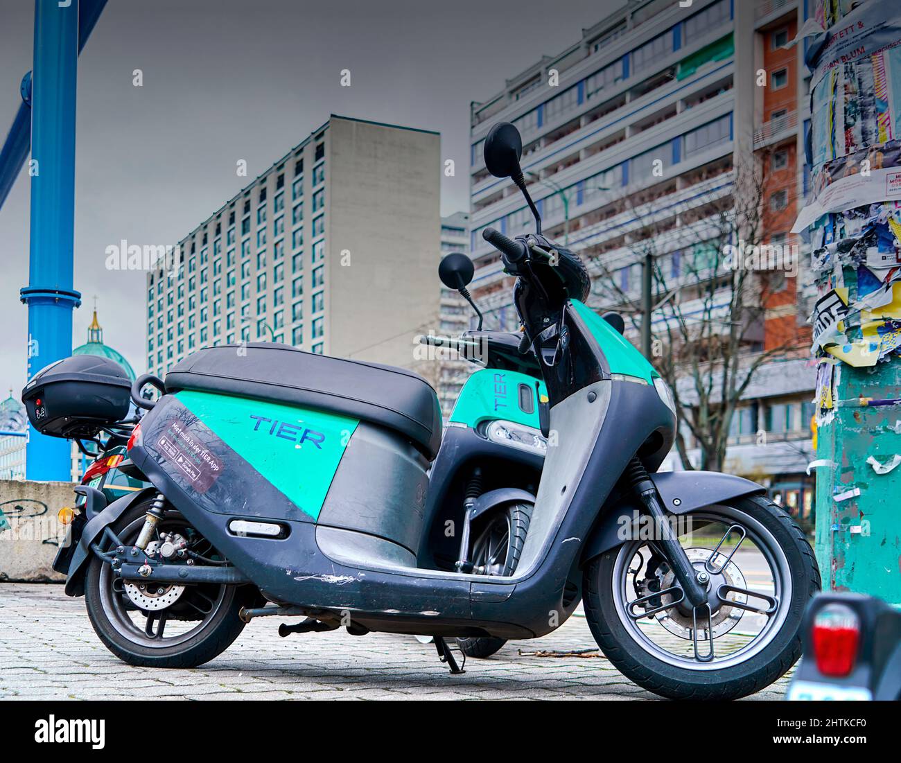 Berlin, Germany, February 26, 2022: Electric scooter of the rental company  Tier for rent for trips of tourists and locals through the German capital  Stock Photo - Alamy