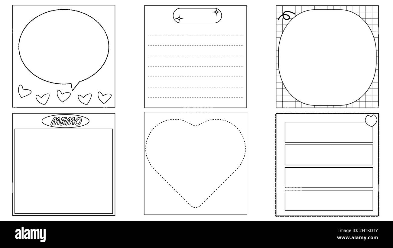 Collection Set Of The Cute Blank Black And White Notepad Memo Paper Note Reminder Planner Cute And Simple On White Background Stock Photo Alamy